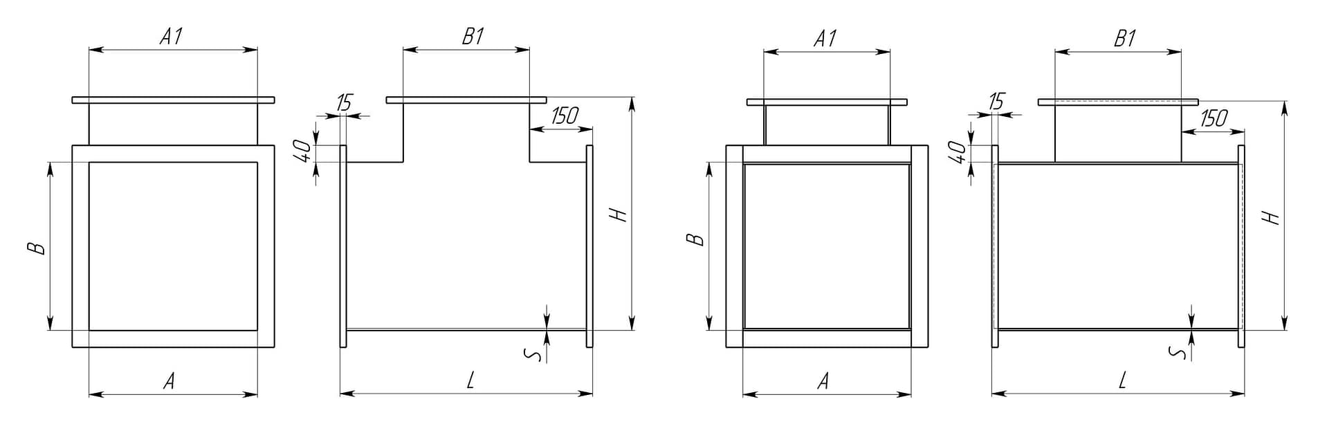 4. Тройник прямоугольный
